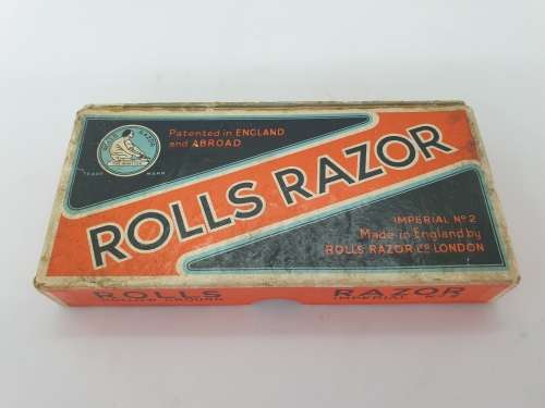 Antique 1920`s Rolls Imperial Razor no 2  in Nickel plated metal sharpening case -in original box