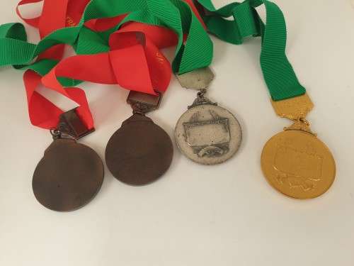 4 x Transvaal Hengel Unie /Angling Union Medals with Ribbons 1983 to 1985- 50mm