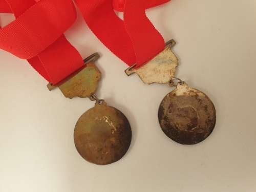 2 x 1986 Angling Medals with Ribbons - 33mm in Diameter