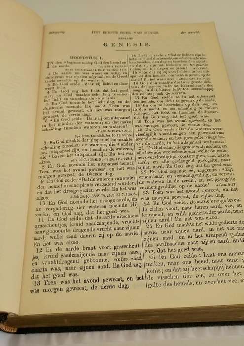 Antique 1920's Dutch Family Bible (Smith/ Crawford Family) with Colored Maps