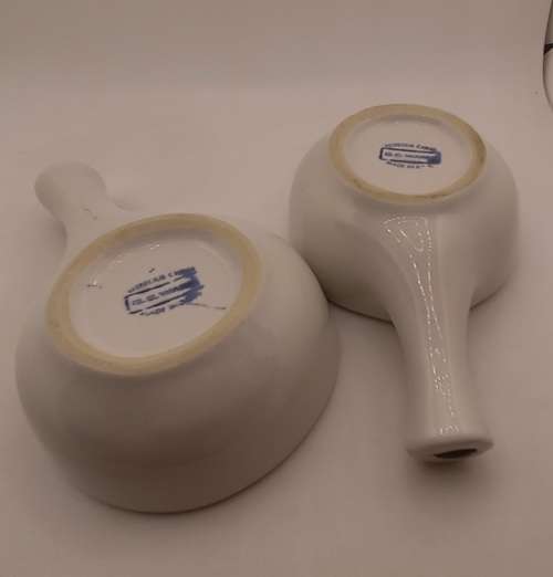 2 x Vitreous China G.C. Ware  Snail dishes made in R.S.A hold 6 snails (60x190x125mm