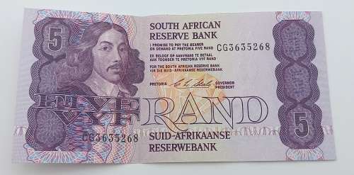 1990  South Africa 5 Rand -Chris Stals Uncirculated