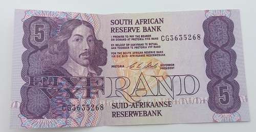 1990  South Africa 5 Rand -Chris Stals Uncirculated