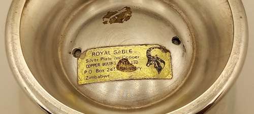 Vintage CW Royal Sable Silver Plate on Copper Rose Bowl Made in Salisbury Zimbabwe 67x103mm
