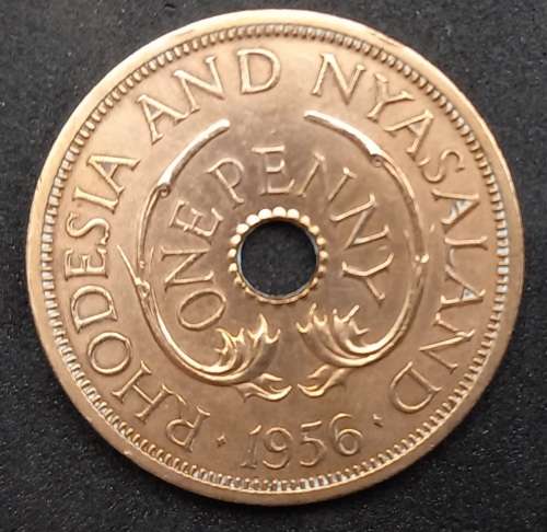 1956 Rhodesia and Nyasaland 1 Penny - Elizabeth II