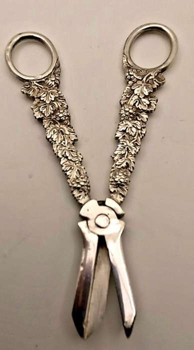 Antique / Vintage Mappin & Webb Plated Grape scissors made in England