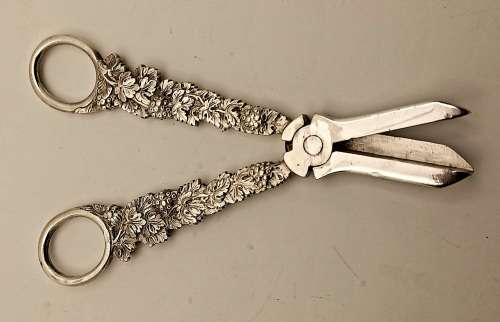 Antique / Vintage Mappin & Webb Plated Grape scissors made in England