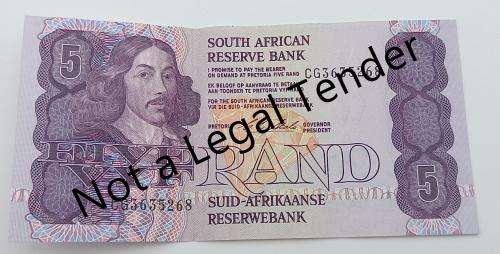 1990  South Africa 5 Rand -Chris Stals Uncirculated