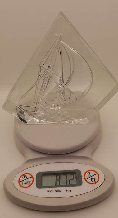 Glass / Crystal SHIP Paperweight 158x165x22mm  872 grams