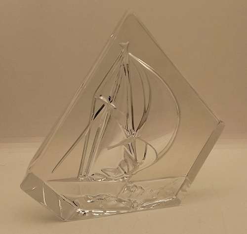 Glass / Crystal SHIP Paperweight 158x165x22mm  872 grams