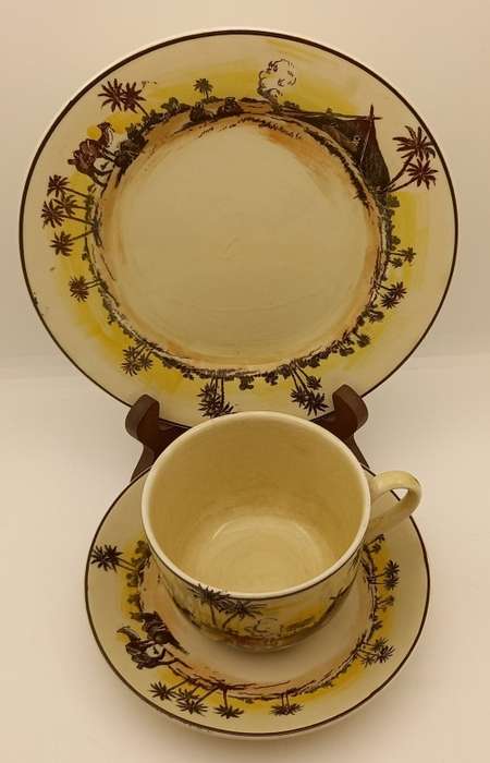 Rare Antique A.J Wilkinson Homeland Series Africa Royal Staffordshire Trio (6 Available)