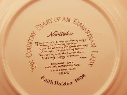 Vintage Noritaki Wall Plate 264mm- The Country Diary of an Edwardian Lady -Ireland