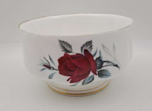 Vintage Royal Albert Bone China `Sweet Romance` Sugar Bowl  -Gold trim have some wear