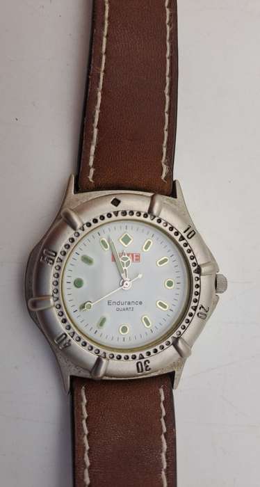 Pre-owned TIME Endurance Quartz Mens watch with Leather Strap  'Working' Japan Movement