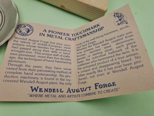 One of a Kind Hand Forged Pewter Plate by Wendel August Forge - U.S.A Emblem