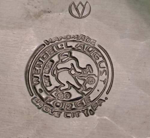 One of a Kind Hand Forged Pewter Plate by Wendel August Forge - U.S.A Emblem