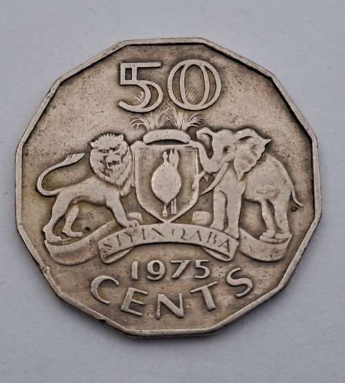 1975  Swaziland (Eswatini ) 50 Cents - Sobhuza II