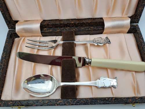 Vintage Knife,Fork and Spoon set Boxed -A Dorada Quality Product-Rockingham plate EPNS A1 Sheffield