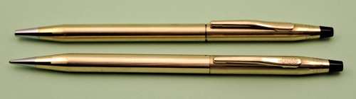 Pre-owned - Cross 1/20 10kt Rolled Gold Pen and Pencil set Made in Ireland -Ink still ok  -In Case