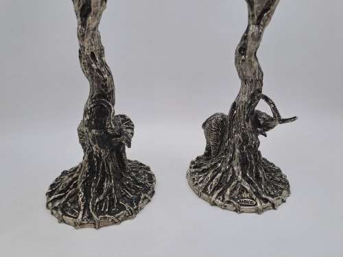 Beautiful Original Artwork By Andy C -Designer Wine Glasses with metal stems (Elephants)