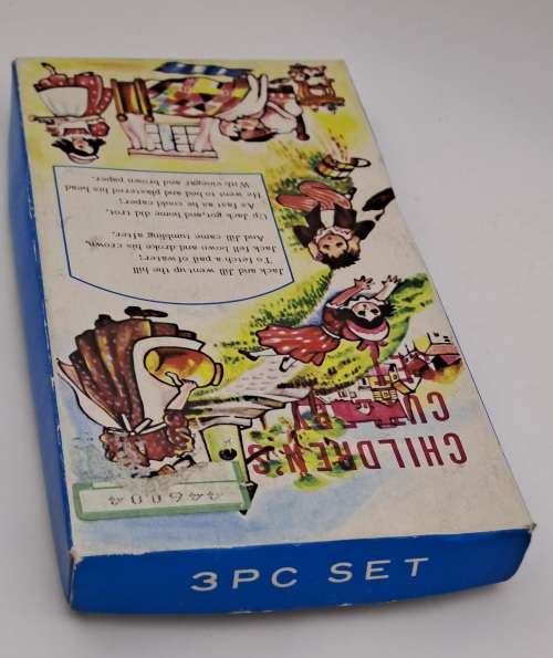 3pc 1980`s Childrens First Cutlery set - Boxed - Jack & Jill -Stainless steel Japan