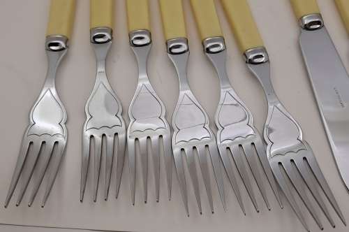 12pc Vintage Chromeplate Sheffield England Fish Cutlery set