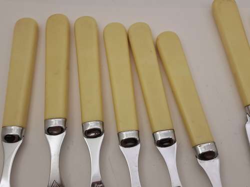 12pc Vintage Chromeplate Sheffield England Fish Cutlery set