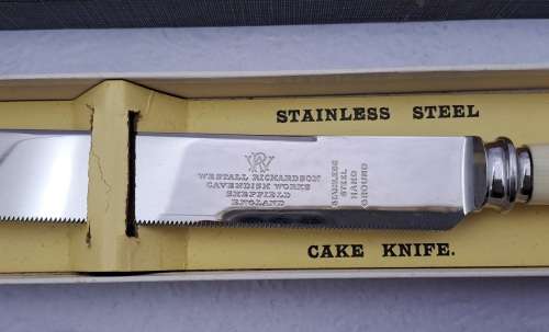 Vintage Cake Knife by Westall Richardson Cavendish works Sheffield England -In Box