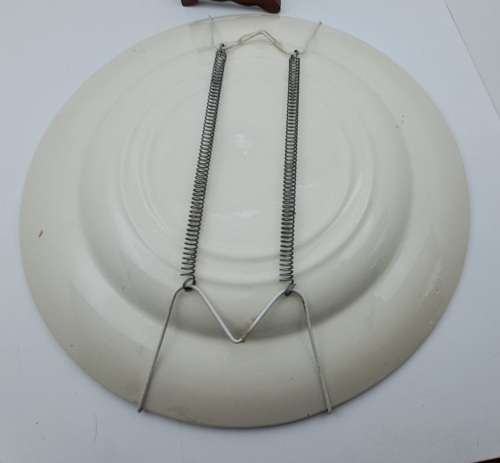 Large Vintage Blue & White Porcelain Plate Coaching Scene  28cm