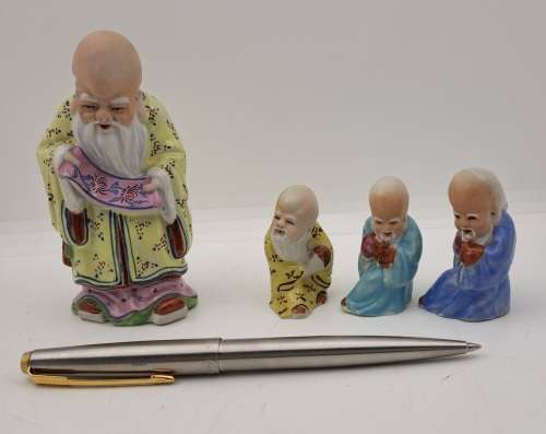4 Shou Xing Chinese Star God of Longevity Figurines