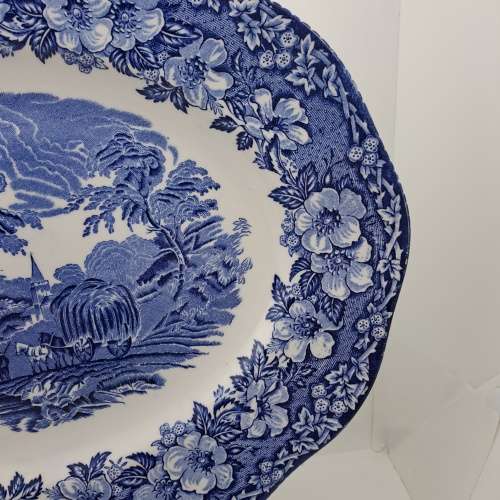 Large Vintage ENOCH WEDGWOOD WOODLAND Genuine Hand Engraved Platter-Tunstall England