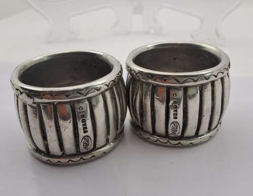 A Pair of Napkin/serviettes Rings designed by CARROL BOYES  46x34mm (solid design)