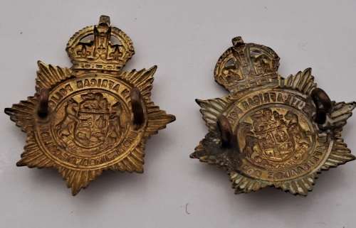 2 x WW2 South African Police Helmet Badges