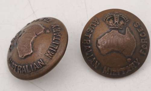 2 x  WW1 Australian Military Forces Buttons 20mm