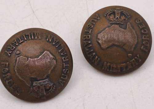 2 x  WW1 Australian Military Forces Buttons 20mm