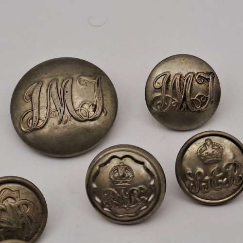 10 Un-identified  Vintage British Tunic Buttons -some are SA Railways