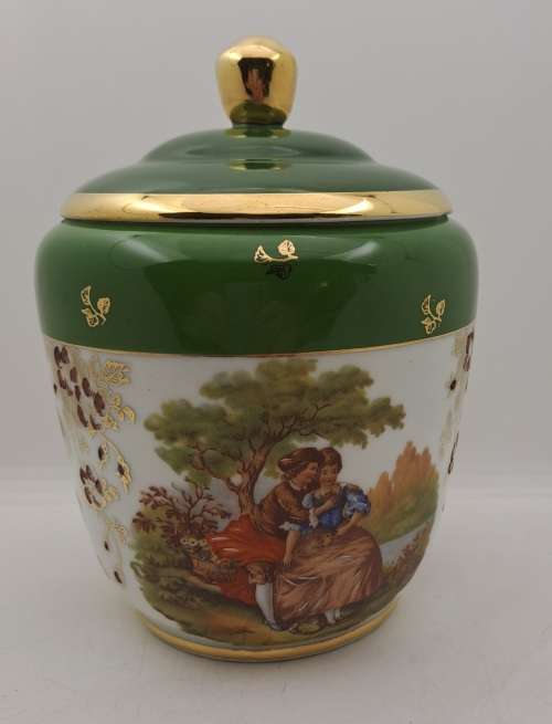 Vintage Limoges Goumot Labesse Porcelain Vase with Lid - France