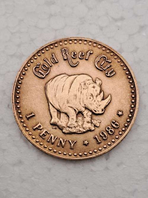 Collectable 1986 -South Africa 1 Penny - Gold Reef City-Tourist souvenir Medal