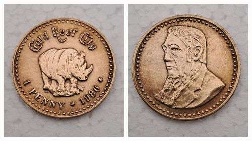 Collectable 1986 -South Africa 1 Penny - Gold Reef City-Tourist souvenir Medal