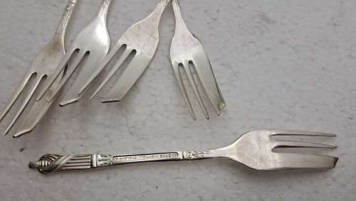 12 Pc Vintage Silver Plated Apostel Tea spoon and Cake Fork Set-Boxed-Sheffield England