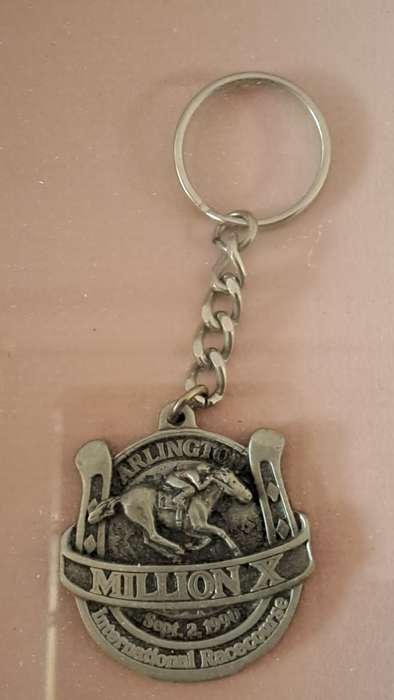Silver Keyring & 2 Silver Spoons Arlington International Racecourse Sept.2 1990 Million X -Framed