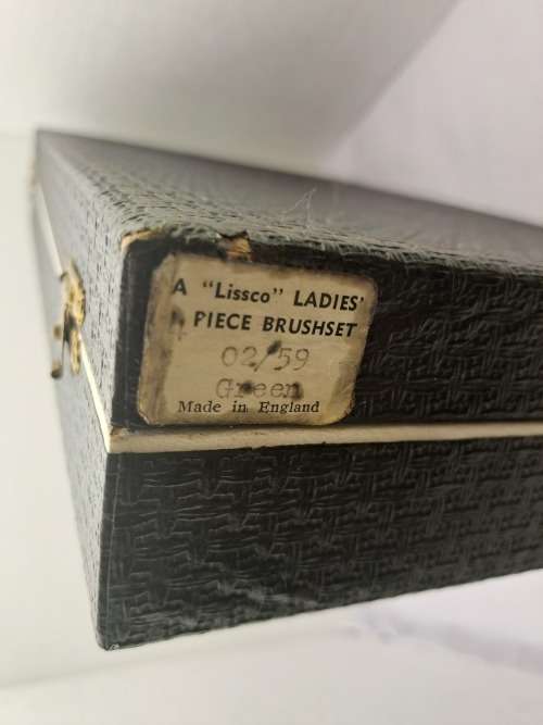 4pc 1960`s Lissco Ladies Brush and Mirror set -Boxed- Made in England.