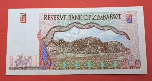 1997 Zimbabwe 5 Dollars Banknote