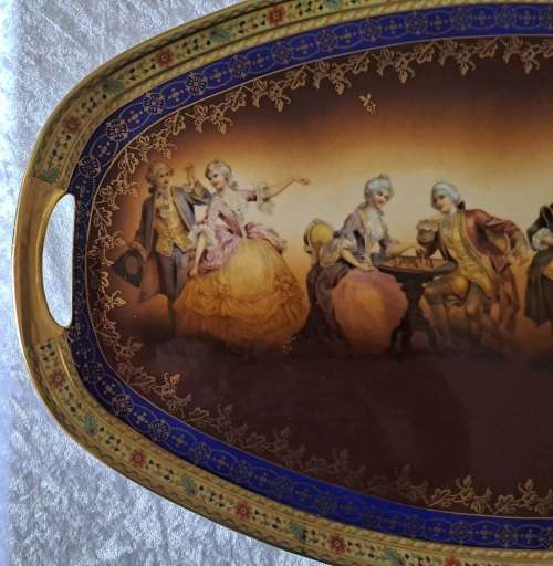 Antique Charlsbad Fine Porcelain tray made in Czechoslovakia (REPAIRED)