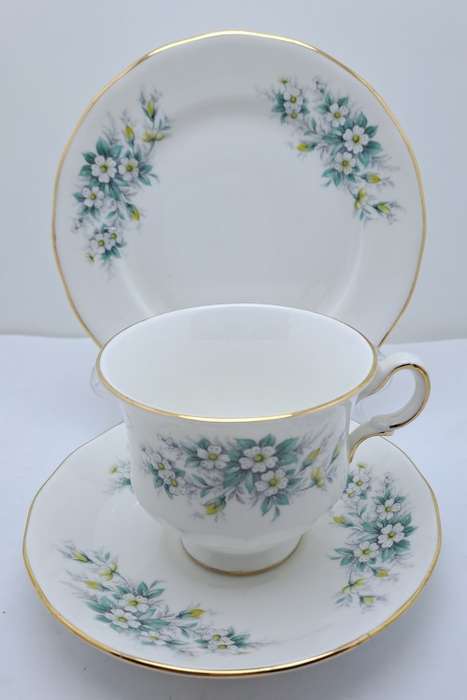 Vintage Queen Anne Bone China Tea Trio Pattern 8654 (8 Trios available)