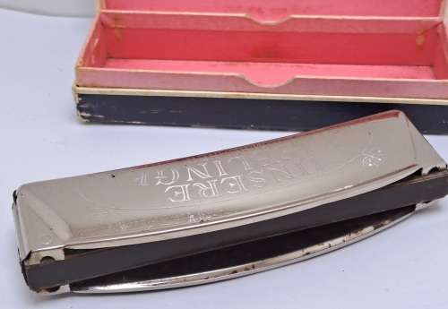 Vintage M.Hohner Harmonika UNSERE LIEBLINGE in Original Box.32 Holes