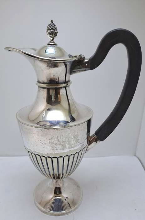 Large Vintage Silver-plate Pitcher with Bakelite Handle