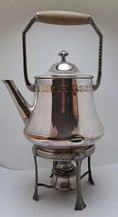 Antique / Vintage Silver 1,5L Teapot on Stand with Burner