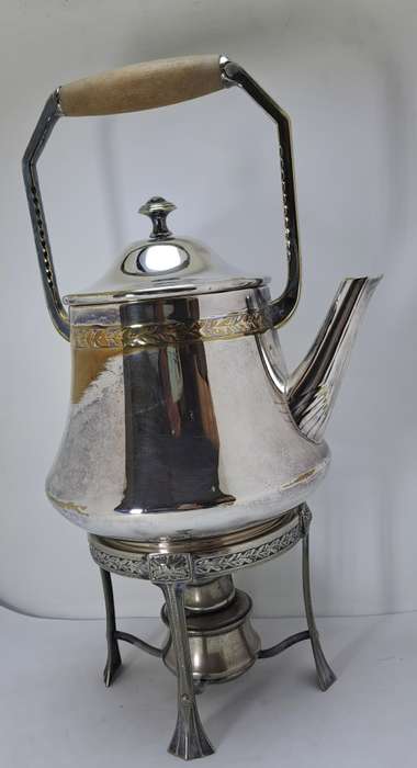 Antique / Vintage Silver 1,5L Teapot on Stand with Burner