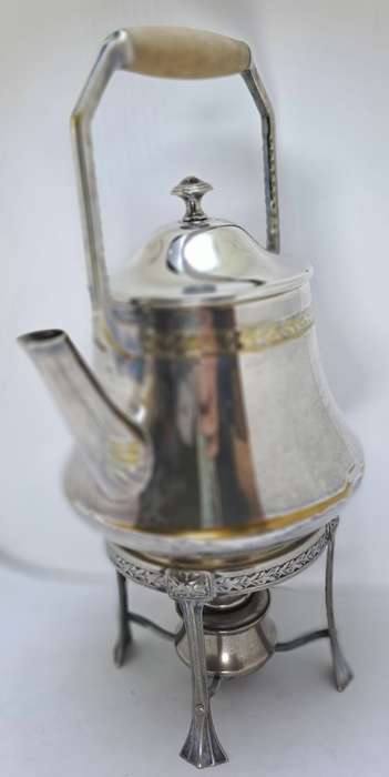 Antique / Vintage Silver 1,5L Teapot on Stand with Burner